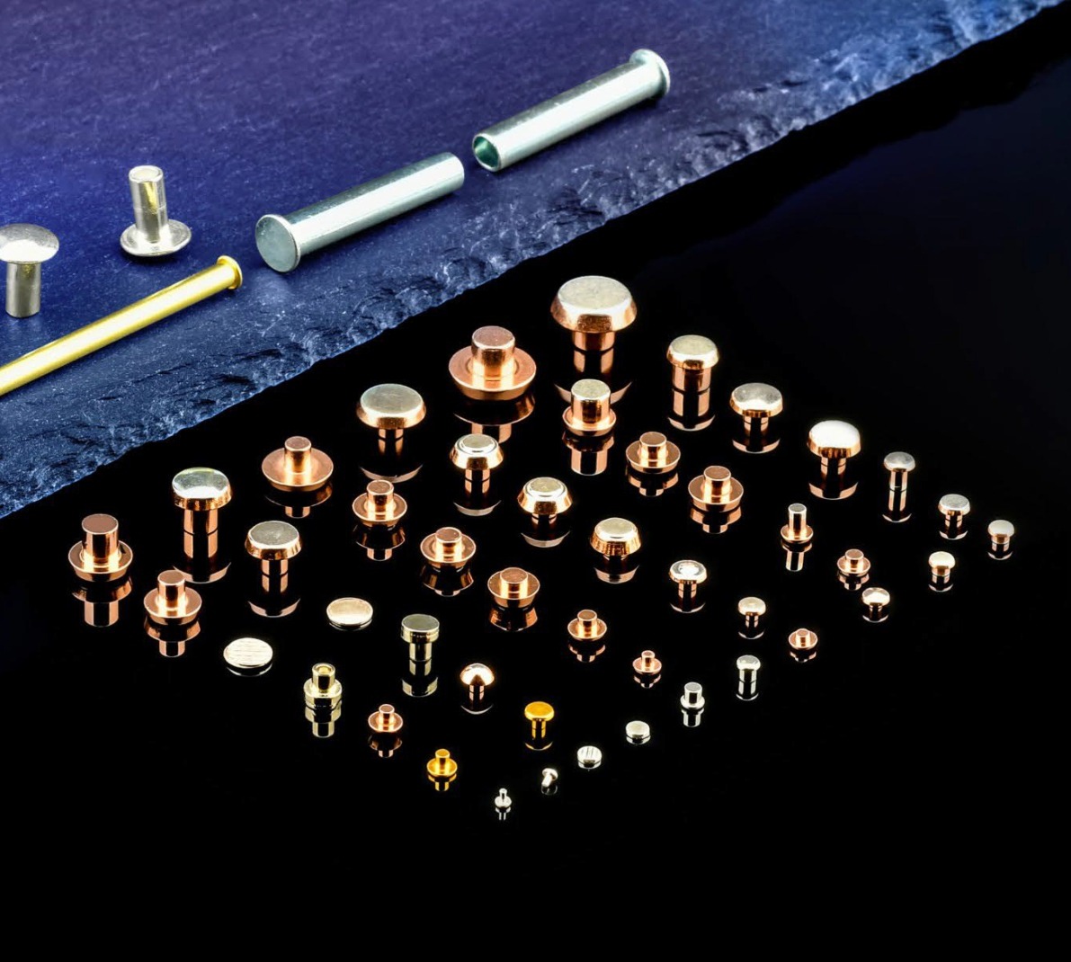 A selection of SGEI silver-alloy electrical contact rivets